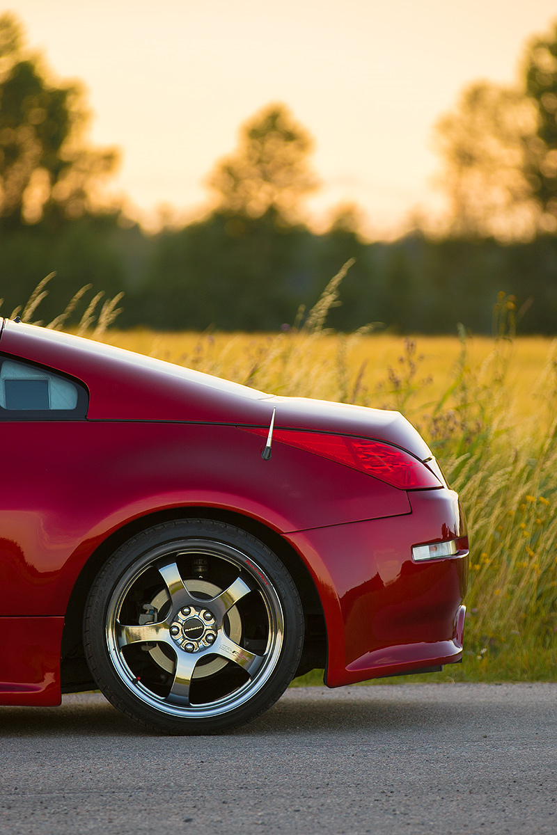 Fotograf Markus P i Örebro, Nissan 350z i solnedgång
